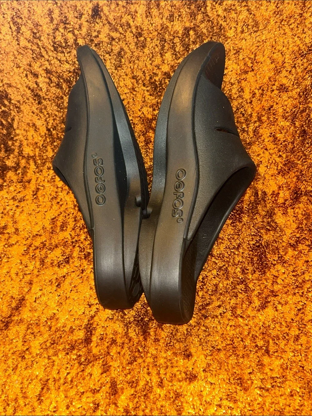 OOFOS Kids Black Slip-On Sport Sandals